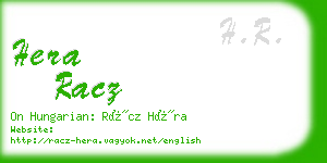 hera racz business card